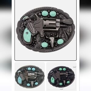 New Faux revolver Bull Steer Western belt buckle Men Women